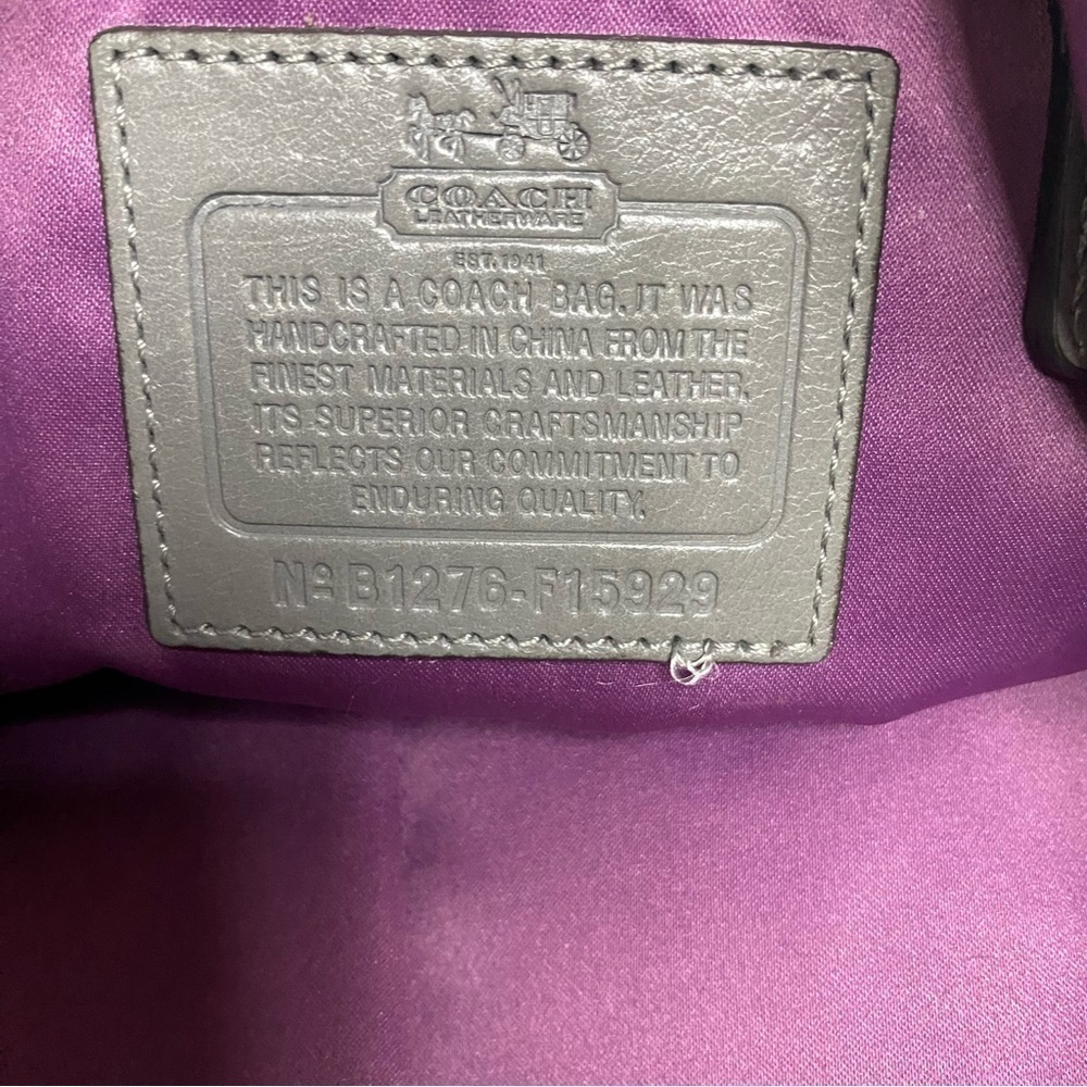 Coach Handbag Crossbody Silver Signature C - Picture 11 of 12
